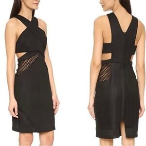 NWOT Kendall & Kylie Women’s Black Jana Mesh Spliced Midi Dress Size Small